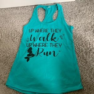 Little Mermaid themed running tank- Size XS